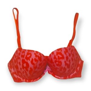 Victoria's Secret Red Animal Print Bra